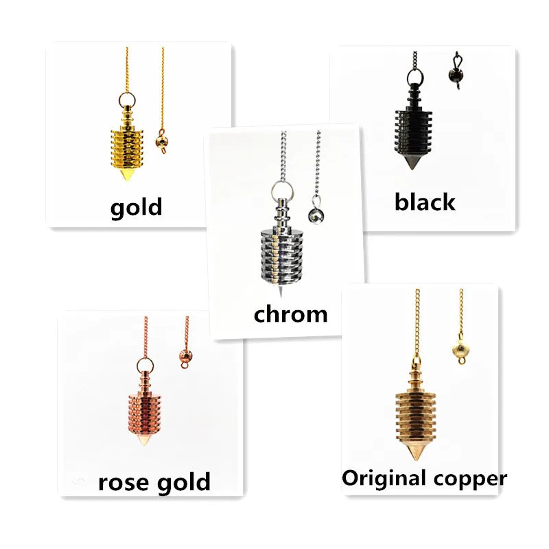 Copper Metal Pendulums for Dowsing Energy Therapy Vintage Pendant Spirit Swing Divination Hypnosis Metal