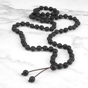 Lava Rock Mala Beaded Necklace 6 8mm Natural Volcanic Stone Men Meditation Wrap Bracelets Essential Oil Diffuser Women Necklaces