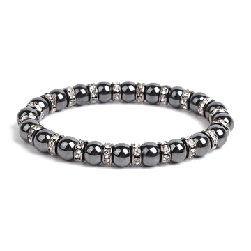 Cool Weight Loss Magnetic Therapy Bracelet Health Care Bead Hematite Bracelet Men Women Natural Stone Charm Slim Jewelry Pulsera