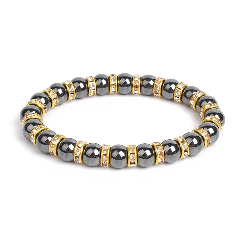 Cool Weight Loss Magnetic Therapy Bracelet Health Care Bead Hematite Bracelet Men Women Natural Stone Charm Slim Jewelry Pulsera