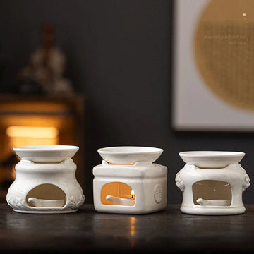 White Porcelain Essential Oil Aromatherapy Stove, Home Office Candle Heating, Essential Oil Dispenser, Stove Temperature Tea Set