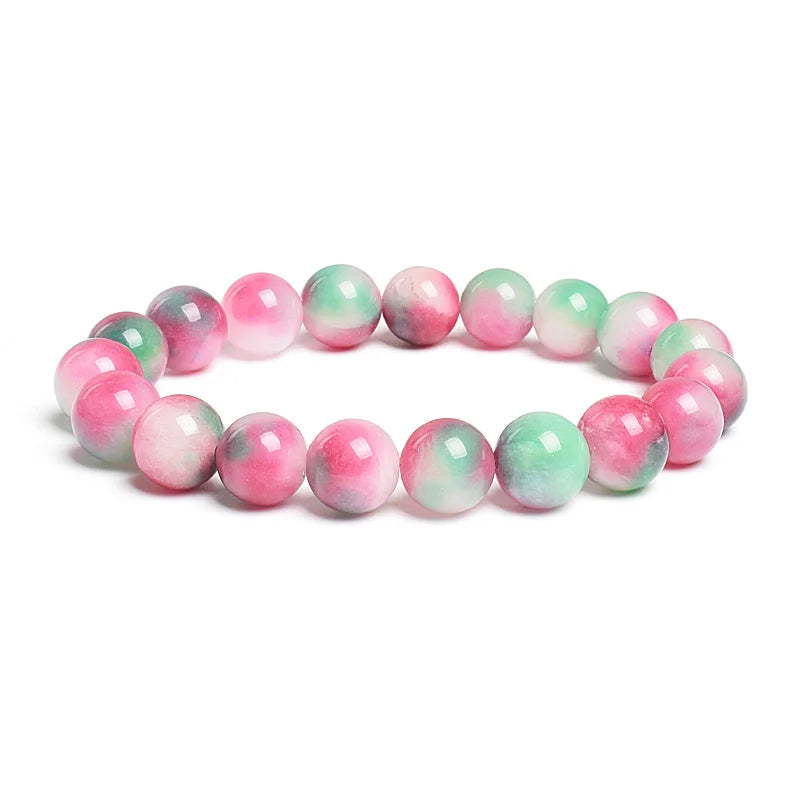 10MM Natural Stone Beads Bracelet Round Tiger Eye Agates Jaspers Beaded Bracelets for Men Women Elastic Rope Handmade Jewelry