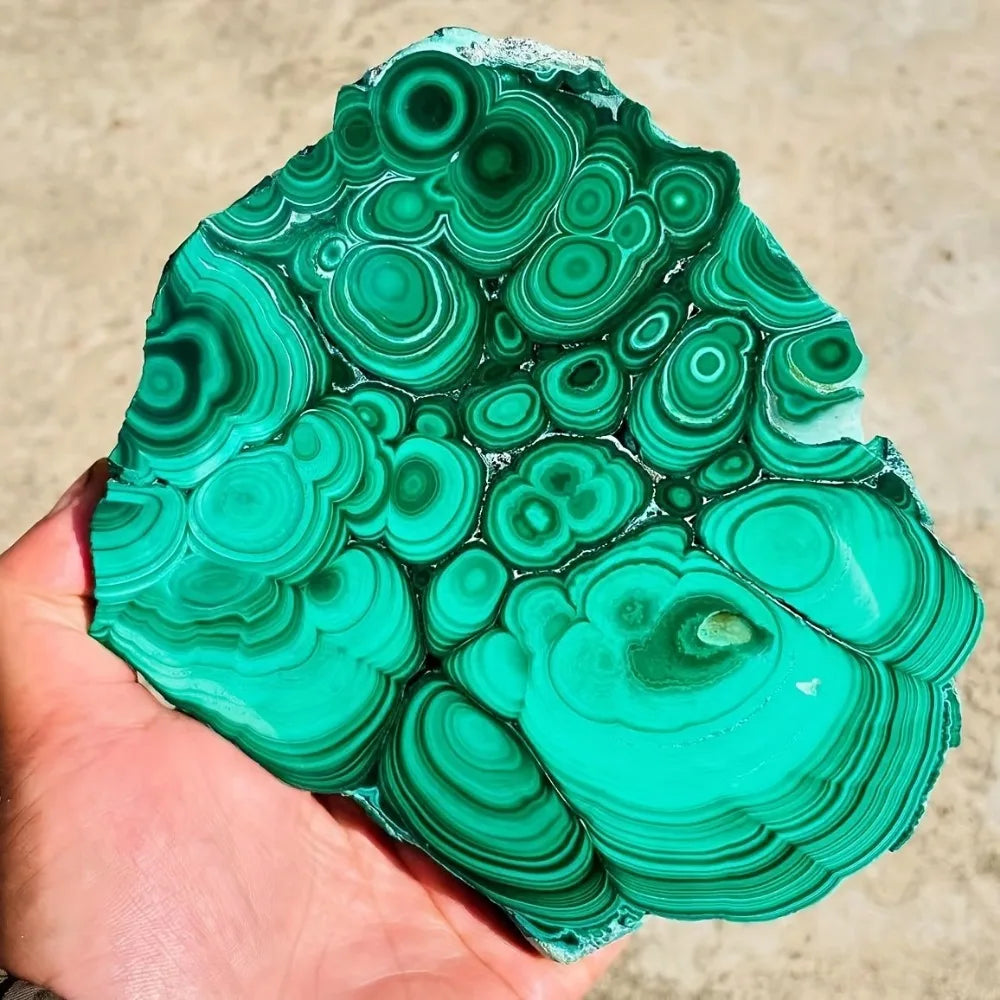 Natural Rough Malachite Crystal Gemstone Raw Stone Polished Malachite Slabs Slices Quartz Slab Specimen for Home Decor