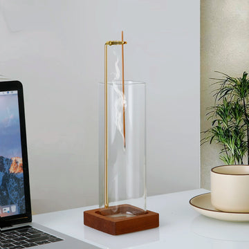Glass Incense Holder Wooden Incense Holder for Sticks with Glass Ash Catcher Anti-Ash Flying Incense Burner for Yoga Home Decor
