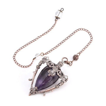 Big Natural Stone Pendant Crystal Pendulums Divination Black Obsidian Amethysts Lapis Pink Quartz  Reiki Spiritual Pendulo X210