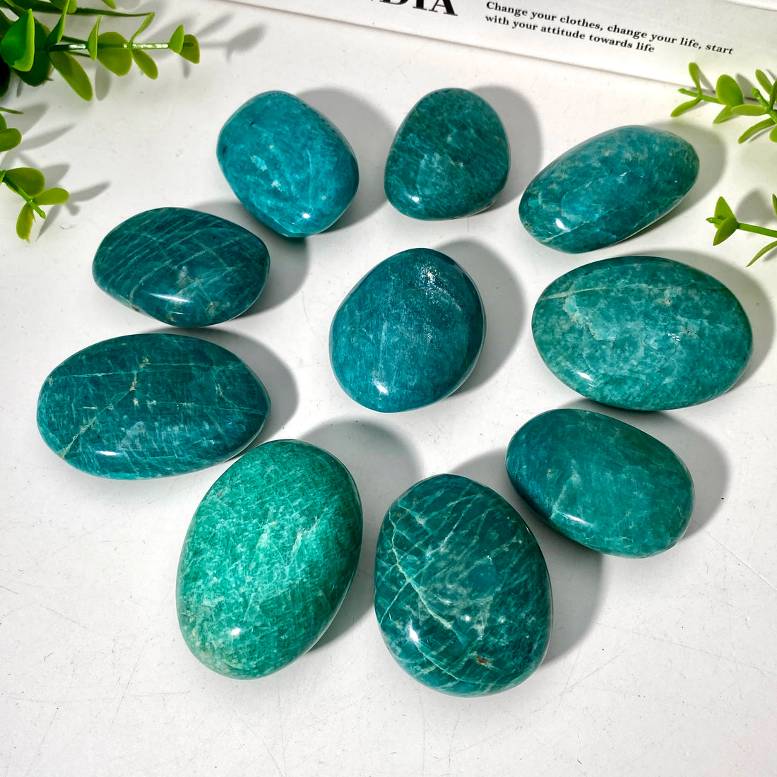 Random 1PC High Quality Amazonite Palm Natural Crystal Palm,Glitter,Jewelry Making And Decorative Stone,Birthday gift,Decoration