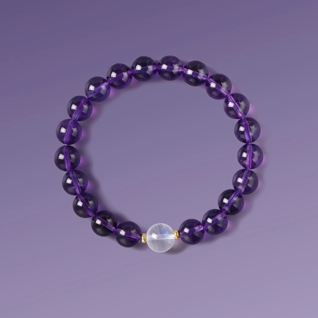 White crystal and amethyst bracelet, Love and empathy protection bracelet, lucky bracelet, 1pc