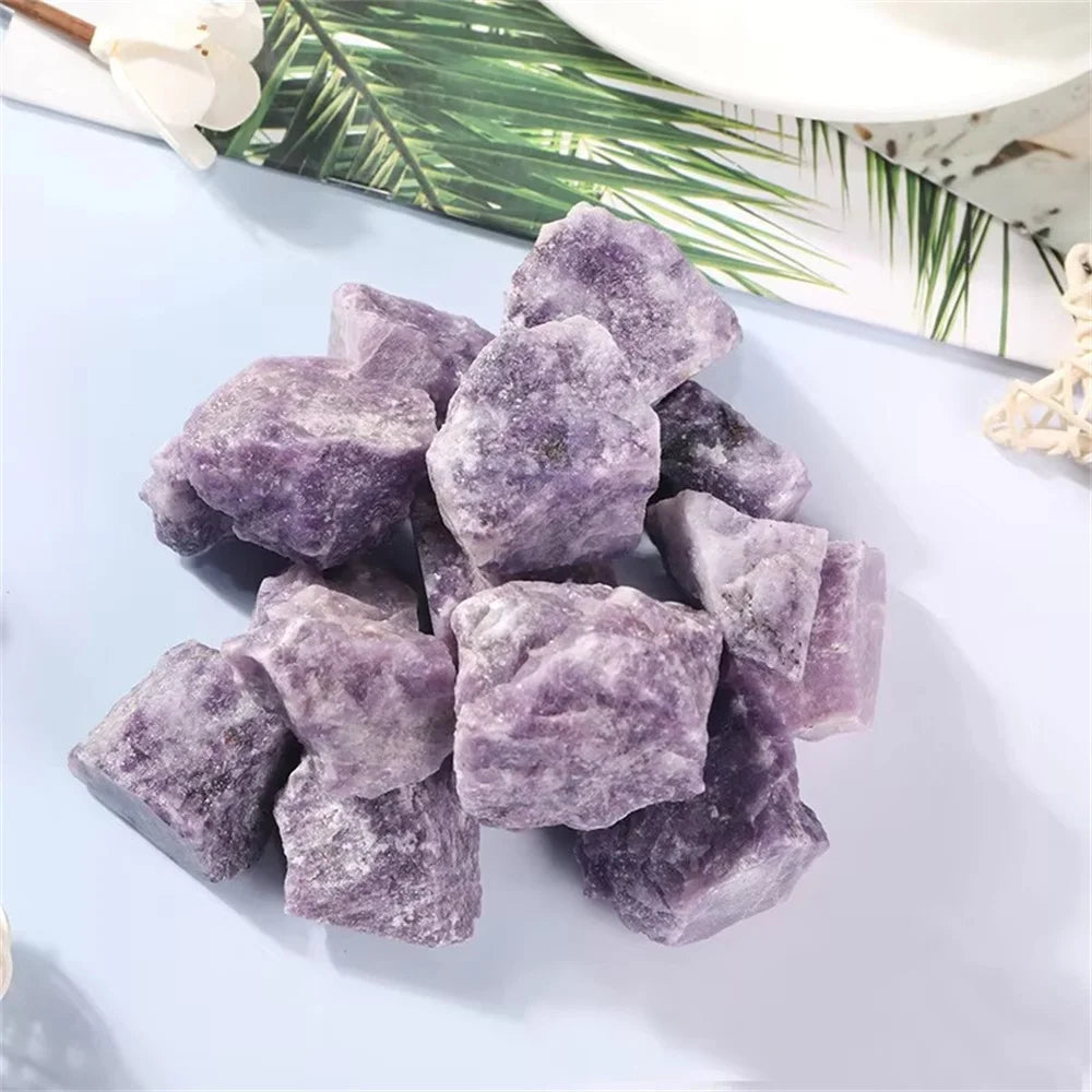 Natural Purple Lepidolite Reiki Healing Quartz Rough Rare Stone Mineral Specimen Home Decor