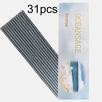 31Pcs/Box High-Quality Thick Incense Sticks, the Oceanic, Airy, Salty Scent Is Balanced with Sage Fragrance to Create a Unique Aroma, a Must-Have for Home Decoration with Long-Lasting Fragrance