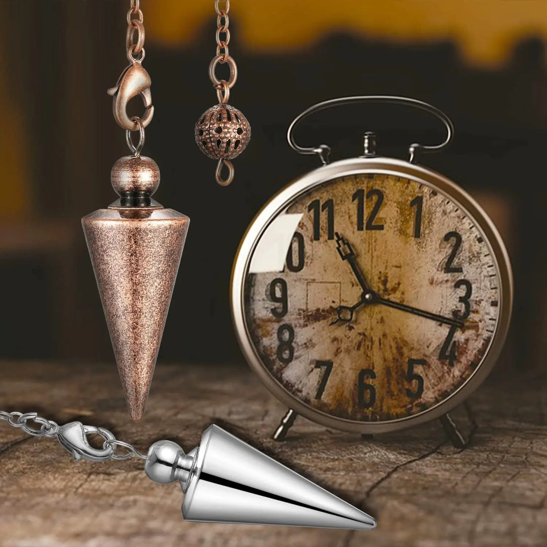 Antique Metal Pendulum for Dowsing Divination Balance Spiritual Cone Point Copper Pendant Pendulums Scrying Pendulos Dowser X001