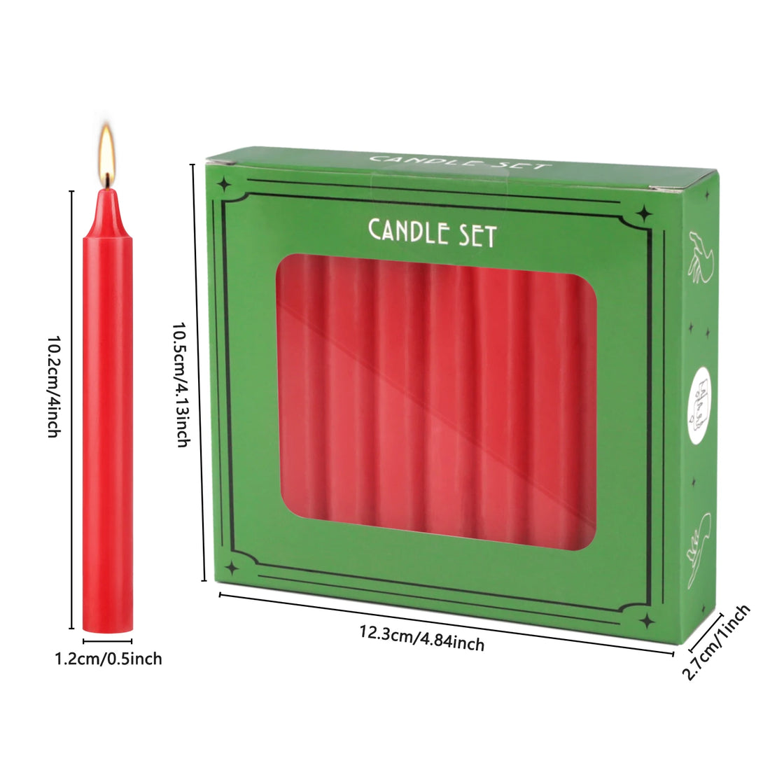 20 Red 4Inch Pole Waxs, Drip-Free, Smoke-Free, Fragrance-Free, Home Dinner Candles, Hand-Pulled, High-Quality, Suitable for Church, Family, Wedding, Party, Seasonal Celebrations, Emergency Situations and Home Decorations, Ide