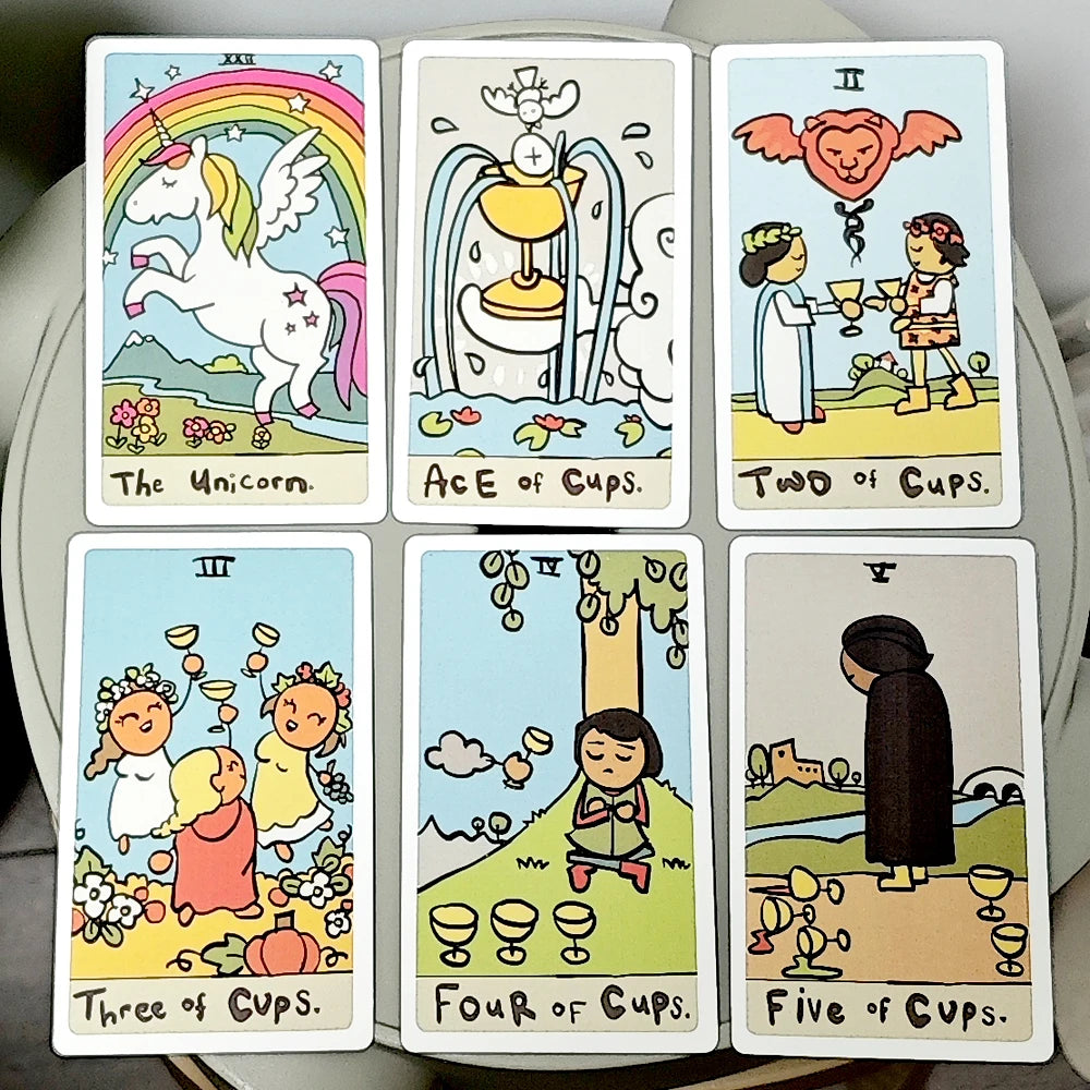 The Really Badly Drawn Tarot Deck In Rigid Box 78 Pcs Funny Tarot Cards Printed on 350GSM Double-embossed Cardstock - 12*7cm