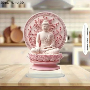 Pink Zen Buddha Statue, Desktop Meditation Decor, Spiritual Gift for Zen Enthusiasts, Housewarming, Birthdays, Weddings