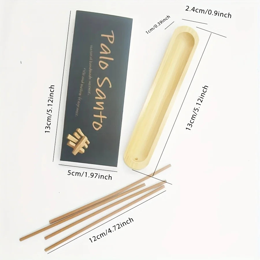 【45-Piece Panlosanto Handmade Incense Stick Set with Bamboo Base】Long-Lasting Fragrance Yoga Meditation Home Relaxation Sleep Aid Stress Relief |   Best Friend Gift, Home Decor, Yoga Aromatherapy, Stress-Relief Gift, Aest