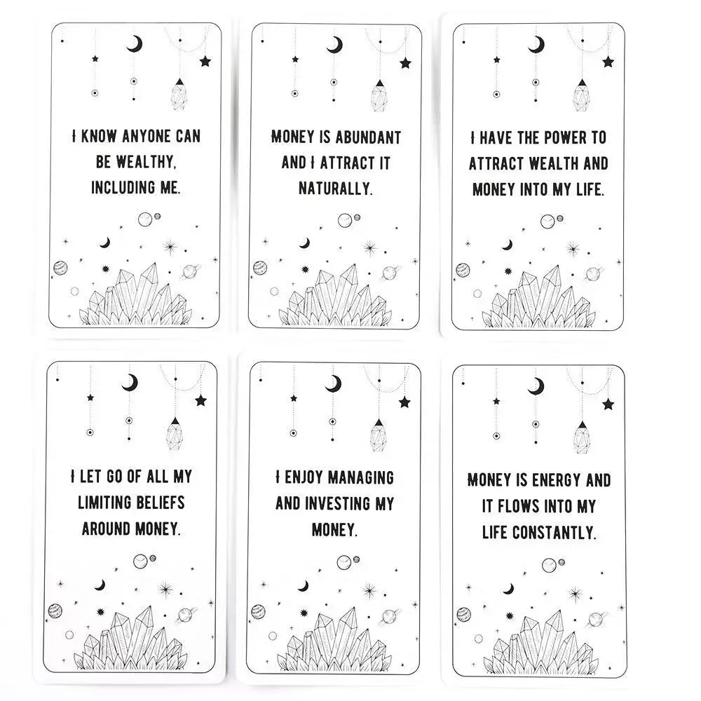 Financial Abundance Affirmation Cards 54 Pcs Cards Affirmation Deck 10.3*6cm To Manifest Financial Freedom & Attract Money