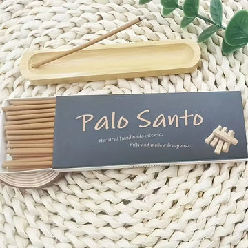 【45-Piece Panlosanto Handmade Incense Stick Set with Bamboo Base】Long-Lasting Fragrance Yoga Meditation Home Relaxation Sleep Aid Stress Relief |   Best Friend Gift, Home Decor, Yoga Aromatherapy, Stress-Relief Gift, Aest