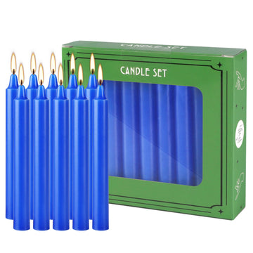 20 Blue 4Inch Pole Waxs, Drip-Free, Smoke-Free, Fragrance-Free, Home Dinner Candles, Hand-Pulled, High-Quality, Suitable for Church, Family, Wedding, Party, Seasonal Celebrations, Emergency Situations and Home Decorations, Id
