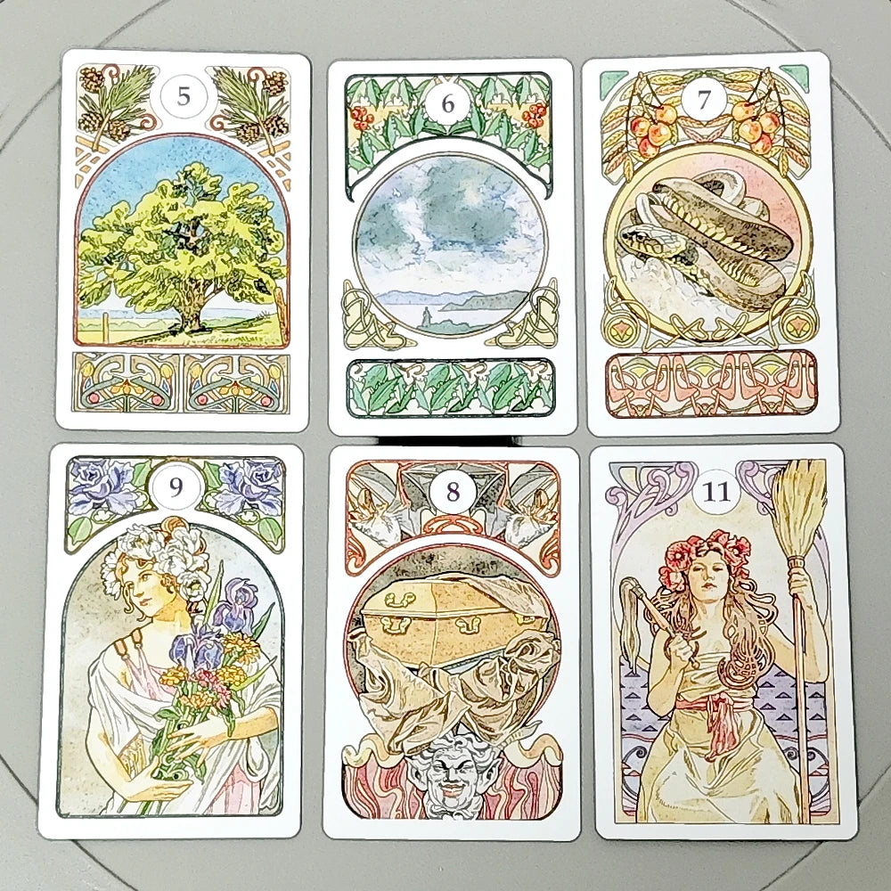 Art Nouveau Lenormand Deck Oracle 36 Pcs Lenormand Cards In Perfect Art Nouveau Style - 9*6cm