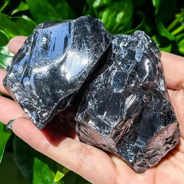 1Pc 200g Big Size Natural Terahertz Raw Stone Irregular Rough Quartz Metallic Luster Mineral Gemstone Home Decoration