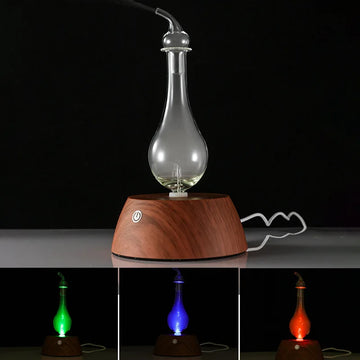 50ML Waterless Essential Oil Pure Diffuser Mini Nebulizer Aromatherapy Wood Glass Household Aroma Diffusers Colorful Night Light