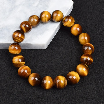 Real Natural Yellow Tiger Eye Bracelet 100% High Quality 6 8 10 12 14 MM Stone Beads Handmade Bracelets Fation Jewelry Pulsera