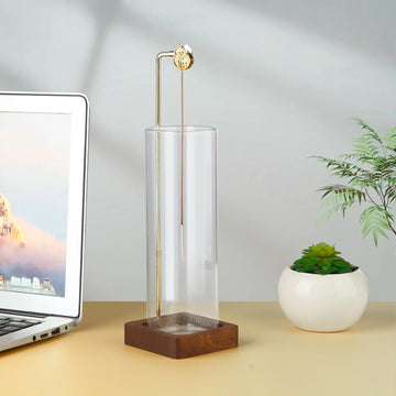 Glass Incense Holder Anti-Ash Flying Incense Stick Holder with Glass Ash Catcher Incense Burner for Yoga Home Decor