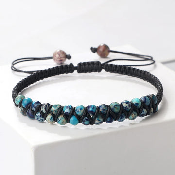 Charm 4mm Natural Stone Beads Bracelets Handmade Adjustable Braided Bangles Yoga Meditation Wristband For Women Men Vintage Gift