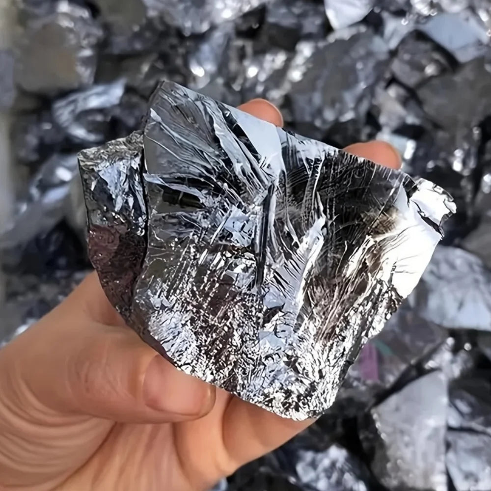 1Pc 200g Big Size Natural Terahertz Raw Stone Irregular Rough Quartz Metallic Luster Mineral Gemstone Home Decoration