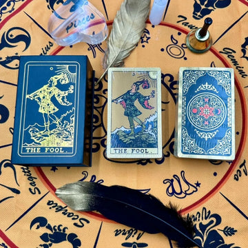 Black Gold Hexagram Rider Gold Foil Tarot Deck – 78 Pcs Waterproof Scratch-Resistant Tarot Cards In Rigid Gift Box 12*7cm