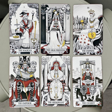 Secret Mirror Tarot Deck 10.3*6cm 78 Pcs Rider Tarot Cards with Red Gilded Edges Guidebook