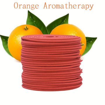 50 Pieces of Orange Aromatherapy Coil, Incense Burning Time 3-4 Hours, Suitable for Air Purification, Yoga, Meditation, Work, Meditation, Fitness, Home Purification and Relaxation