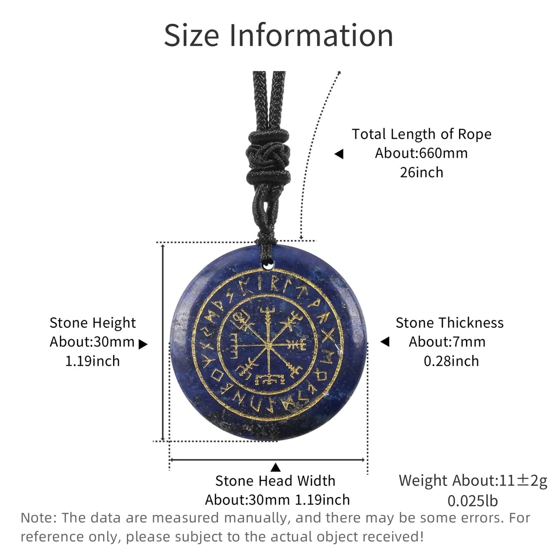 Natural Crystal Mysterious Viking Compass Symbol Energy Pendant Guardian Fashion Style Men's and Women's Jewelry Necklaces