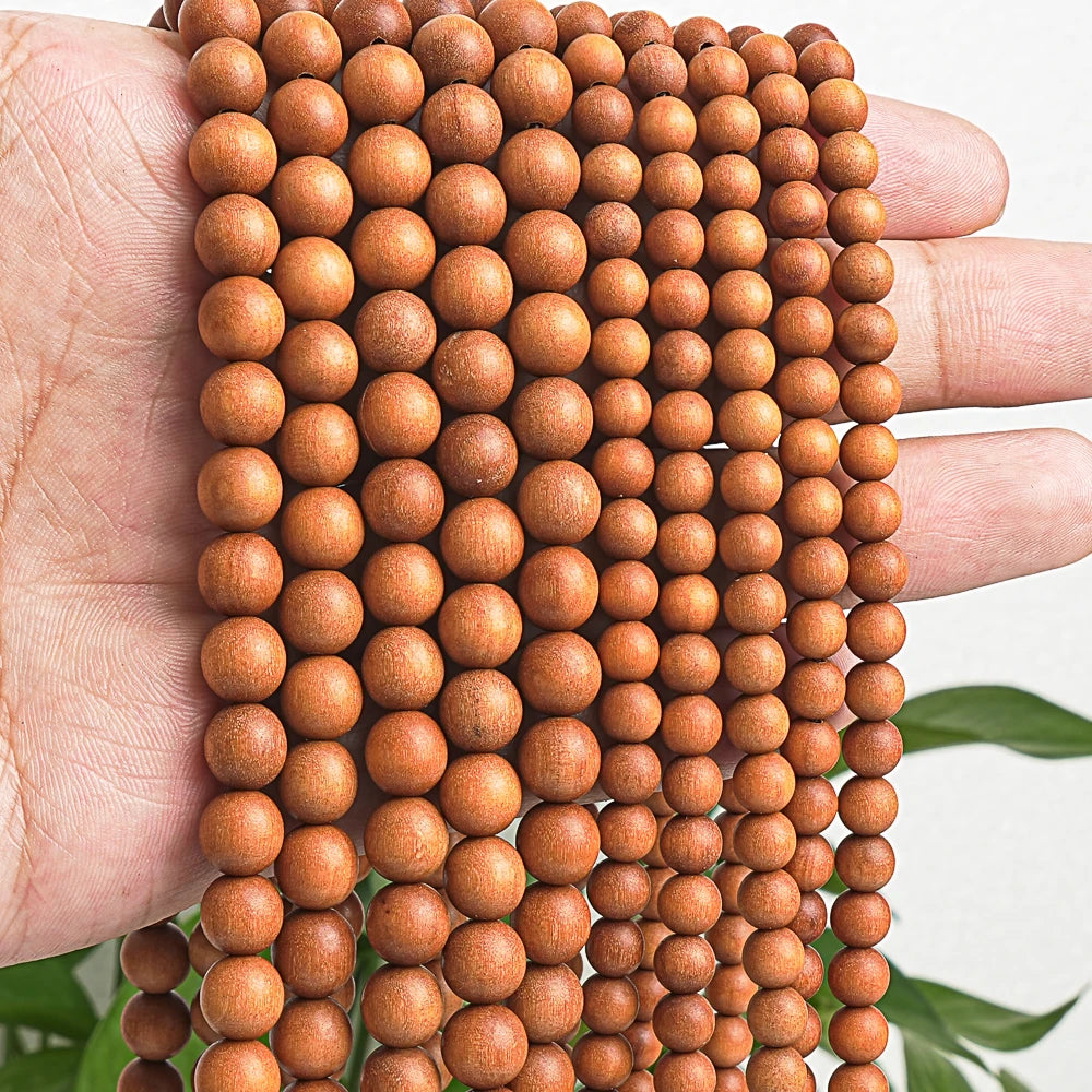 6/8MM Barbie Sandalwood Mala Beads 108 Pcs Natural Wood Round Beads Prayer Beads Bracelet For Men Women Prayer Meditation