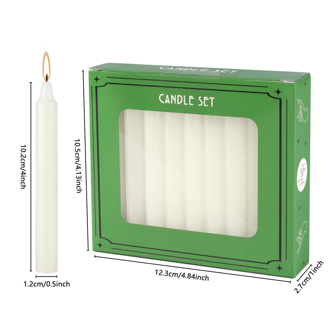 20 Ivory White 4Inch Waxs, Drip-Free, Smoke-Free, Fragrance-Free, Home Dinner Candles, Hand-Pulled, High-Quality, Suitable for Church, Family, Wedding, Party, Seasonal Celebrations, Emergency Situations and Home Decorations,