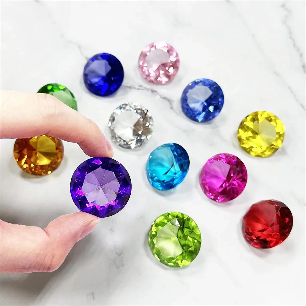 Colors Crystal Diamond Shaped Paperweight Decorative Cut Glass Giant Gemstone Wedding Home Decoration Christmas Gift