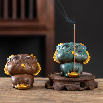 Ceramic Kiln Transforms into Cute and Cute Dragon Sleeping Incense Stove, Home Decoration Mini Dragon Line Incense Platform