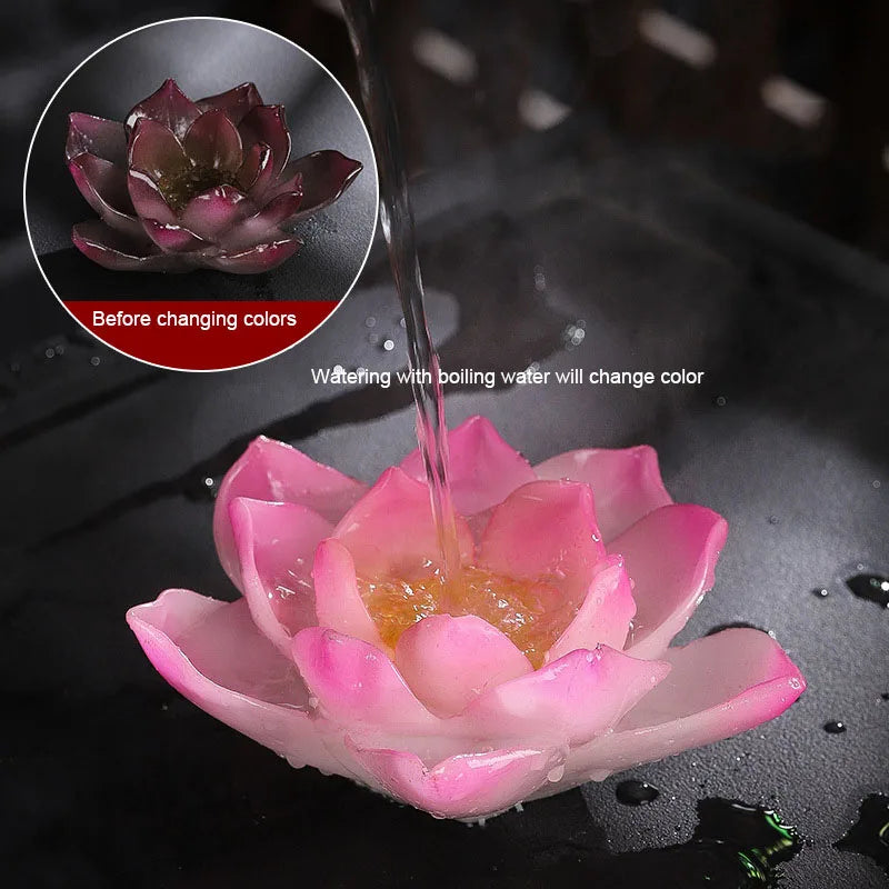 High temperature can change the color of cultivable lotus flowers, home decoration accessories, resin exquisite gifts