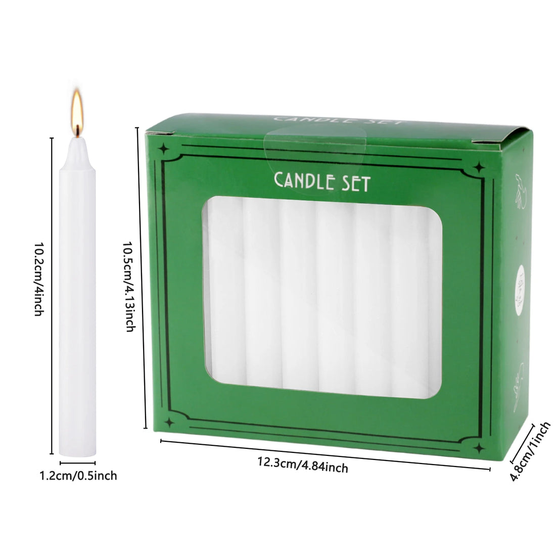 40 White 4Inch Pole Waxs, Drip-Free, Smoke-Free, Fragrance-Free, Home Dinner Candles, Hand-Pulled, High-Quality, Suitable for Church, Family, Wedding, Party, Seasonal Celebrations, Emergency Situations and Home Decorations, I