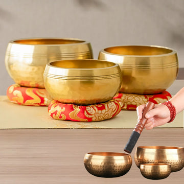 Tibetan Singing Bowl Set 6 Specs Options Sound Bowl Meditation Bowl Unique Gift Helpful for Meditation Yoga Stress Relief