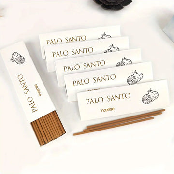 12cm Sacred Wood Incense Sticks, Without Bamboo Core, Made from Palo Santo, Have a Fresh Aroma. These Incense Sticks Are Handmade and Release a Fresh Woody Scent When Burned, Helping to Soothe the Mood and Enhance the Atmosph