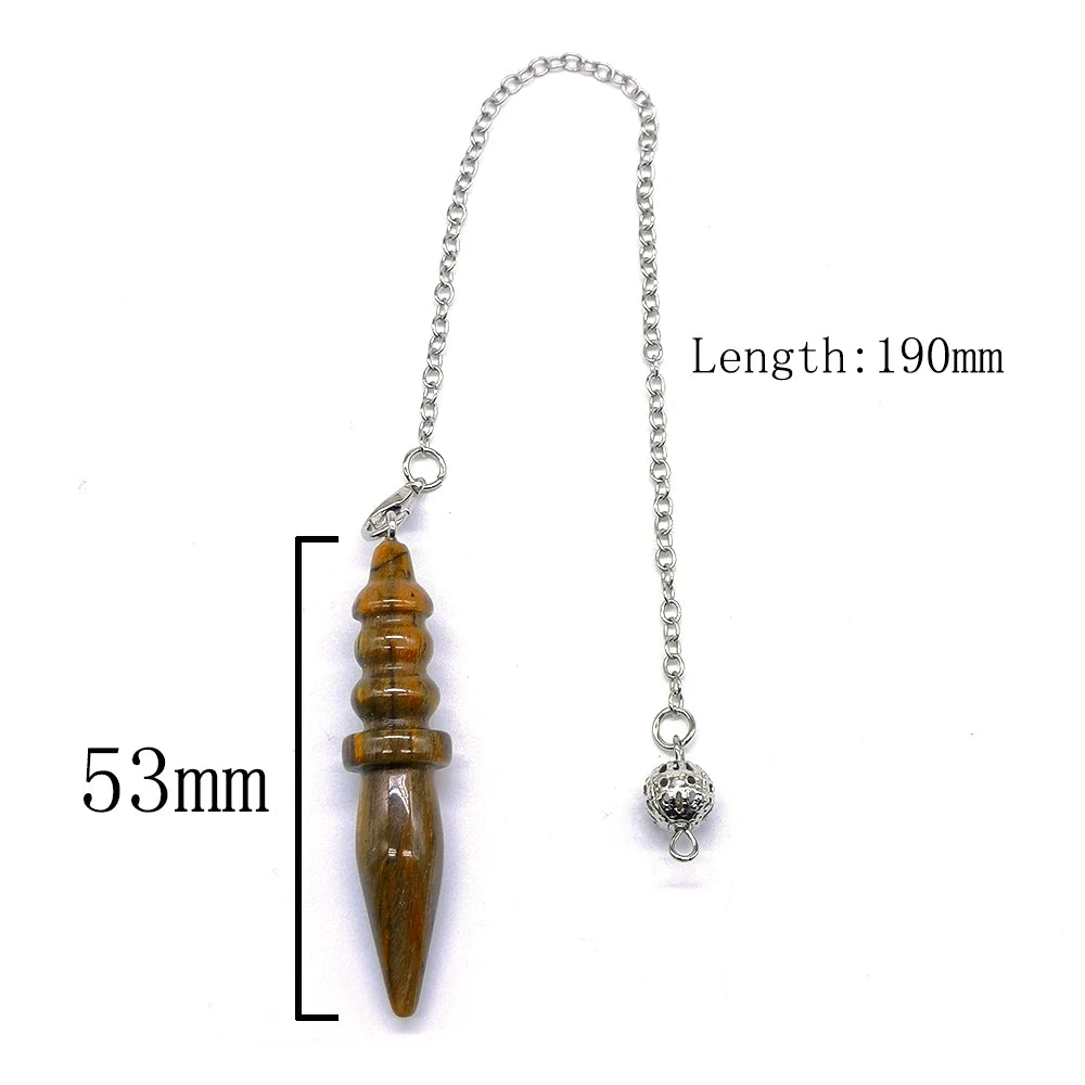 Natural Stone Healing Crystal Quartz Egyptian Pendulum for Divination Dowsing Reiki Reiki Wicca Spiritual for Pendant Pendulos