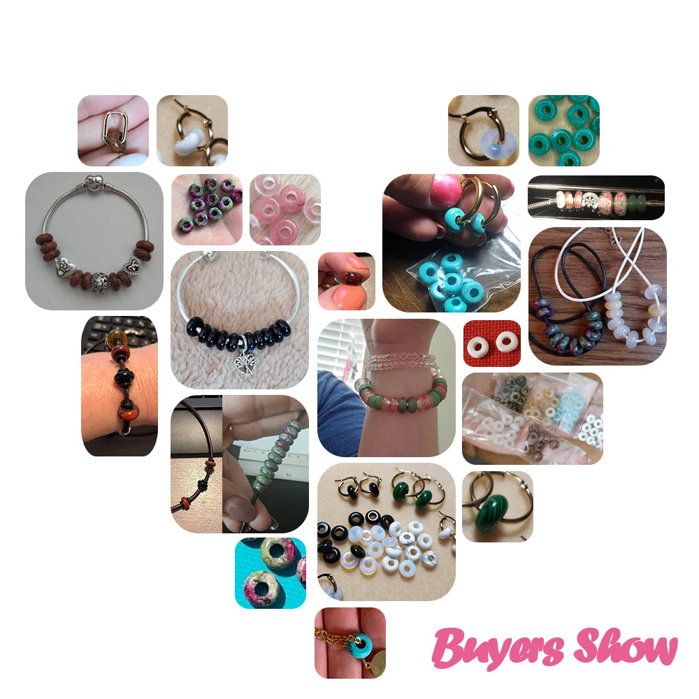 New 10pcs / Lot Natural Agates Beads Abacus Shape Big Hole Natural Stone Beads Size 5x10mm for Making  Jewelry Necklace Hole 4mm