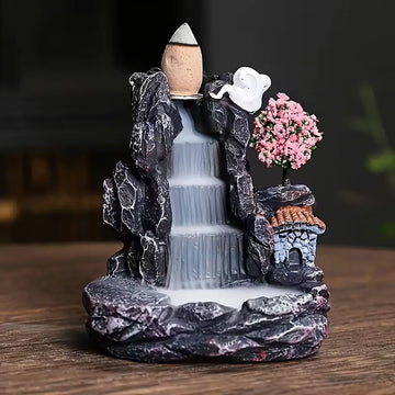1 Piece, Elegant Flower Waterfall Incense Holder, Air Purifying Handmade Resin Craft, Aesthetic Room Decoration, Exquisite Gift