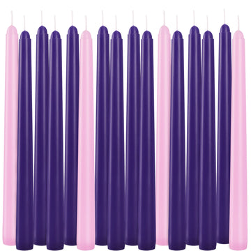 16 pieces of 10-inch purple-pink cone-shaped candle sticks, 0.8 inch * 10 inch, suitable for holiday and celebration decorations