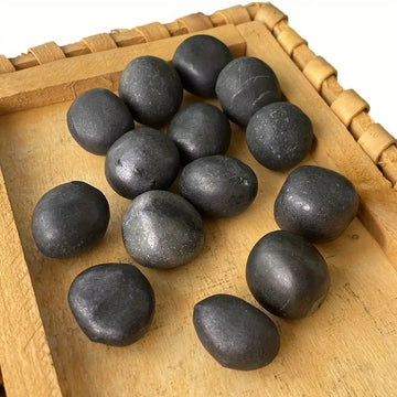 200g Natural Black Russia Shungite Tumbled Stone Schungite Round Tumbles Energy Gemstone For Cleansing Chakra Health Collection