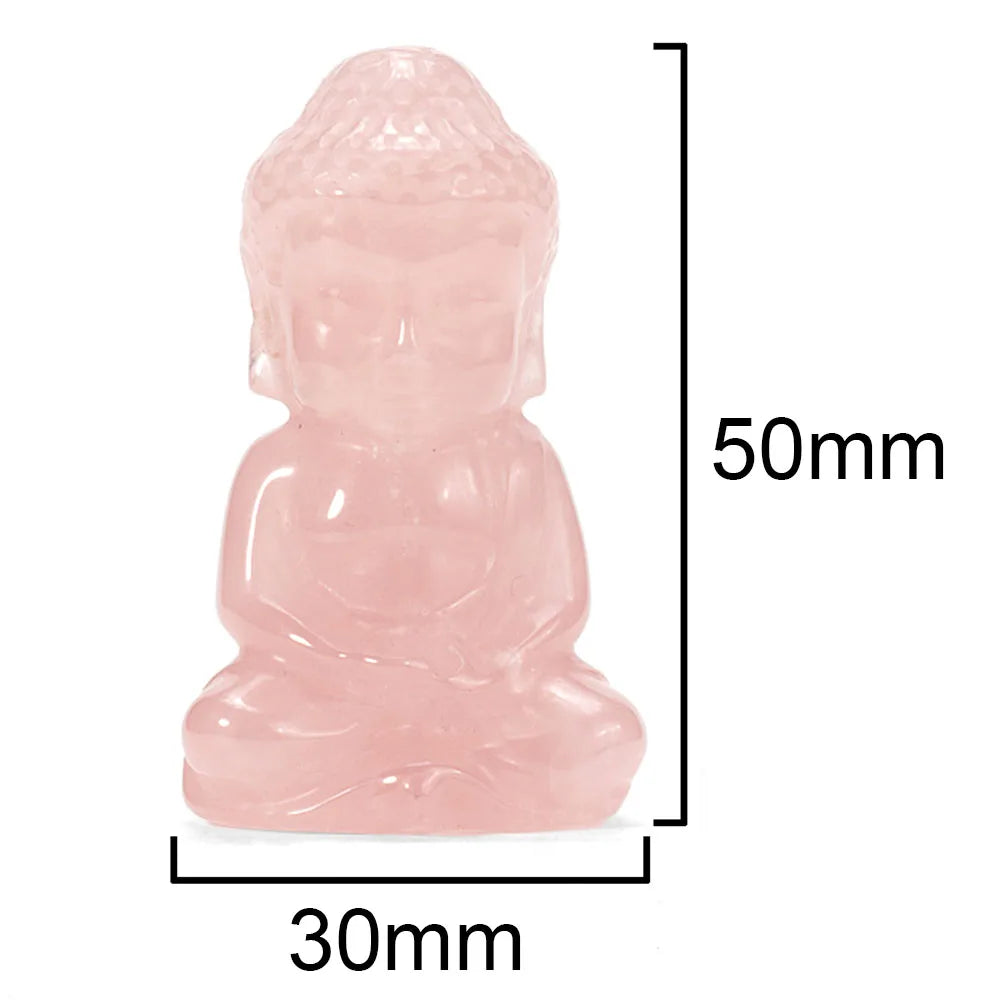 50MM High Quality Sitting Buddha Natural Crystal Quartz Stone Carving Fengshui Gemstone Luck Home Decoration Birthday Gift