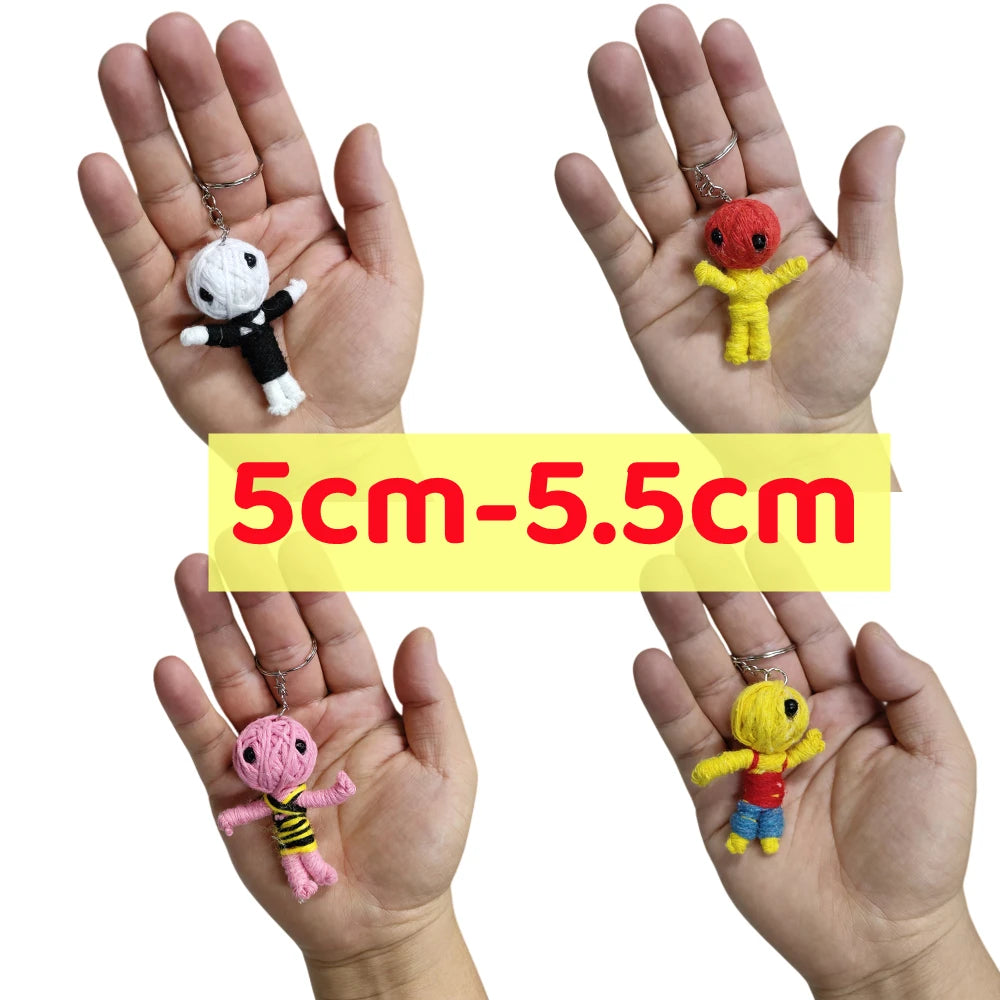 Magic Mini Voodoo Accessories Dolls Keychain for Witchcraft Keyrings Handmade Needle Plush Toys Party Gifts Favors
