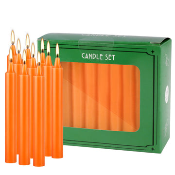 Orange 40 Pcs 4Inch Waxs, Drip-Free, Smoke-Free, Fragrance-Free, Home Dinner Candles, Hand-Pulled, High-Quality, Suitable for Church, Family, Weddings, Parties, Seasonal Celebrations, Emergency Situations and Home Decorations
