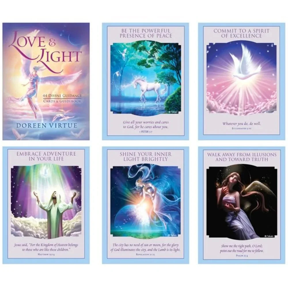 44pcs Love Light Divine Guidance Oracle Cards Playing Board Game Oracle Card 11*6.5cm