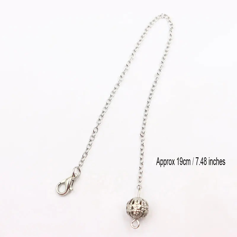 20pcs / Lot Bulk Pendulums Chains with Lobster Claw Wholesale 7 Chakra Stone Bead Charm Chain Only for Pendulum Accessories X037